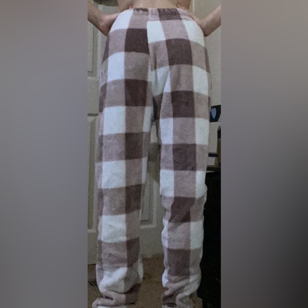 Checkered Soft Fuzzy Lounging Pants - image 4